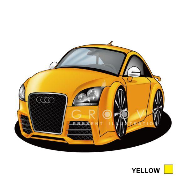 車好き プレゼント アウディ TT 車 イラスト A4版高級フレーム