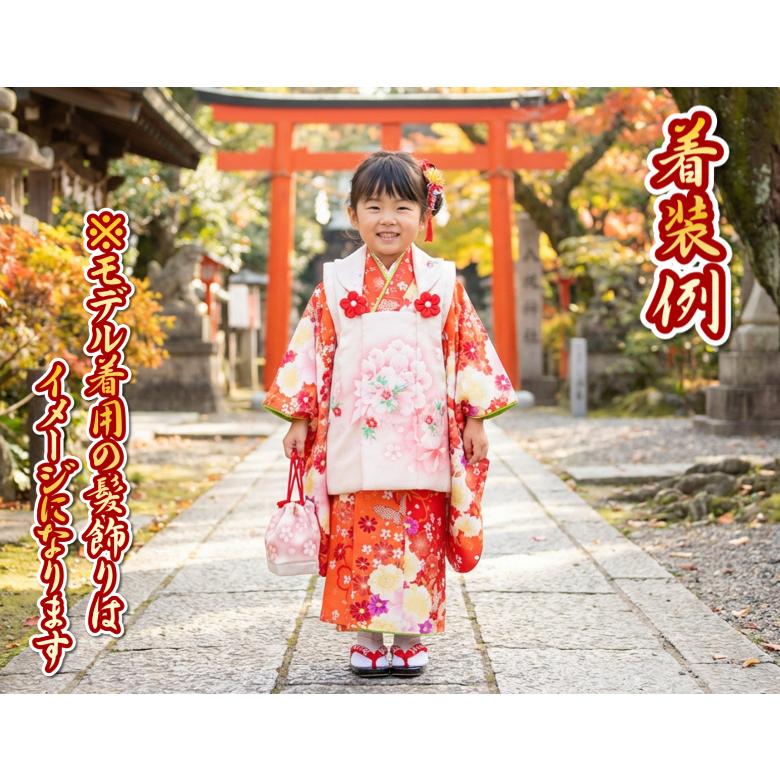 京美 七五三 着物 被布セット 3歳 女の子 マユミブランド 濃淡赤地色