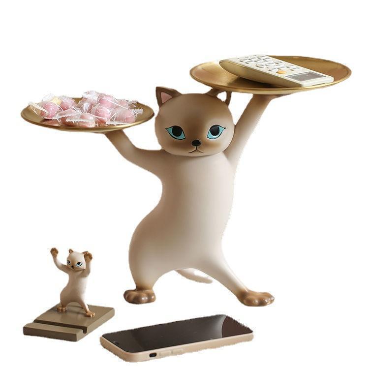 テーブル 置物 猫 サイドテーブル 高さ23cm ミニテーブル ネコちゃん