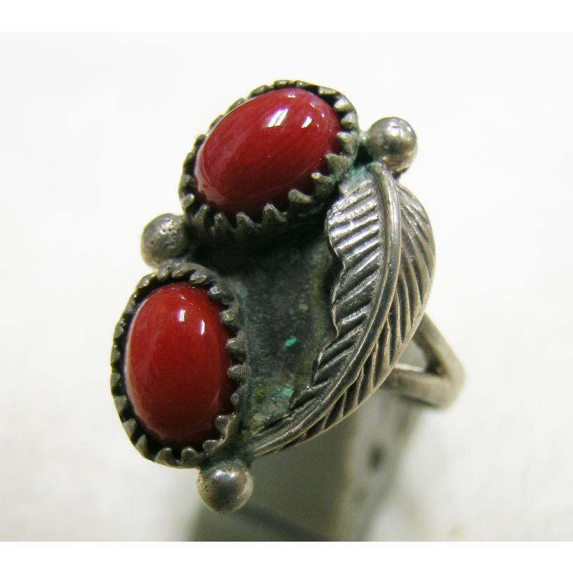 珊瑚 イタリアンレッドコーラル リーフリング 17号 インディアン