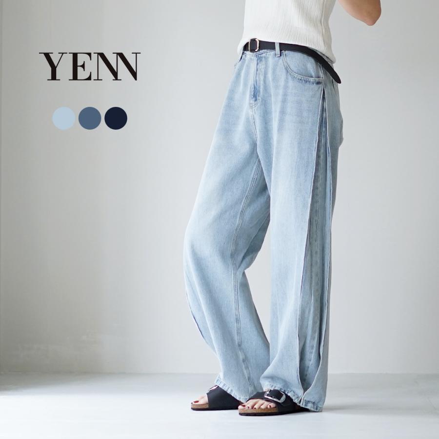 YENN YENN（イェン） サイドプリーツ デニムパンツ / レディース