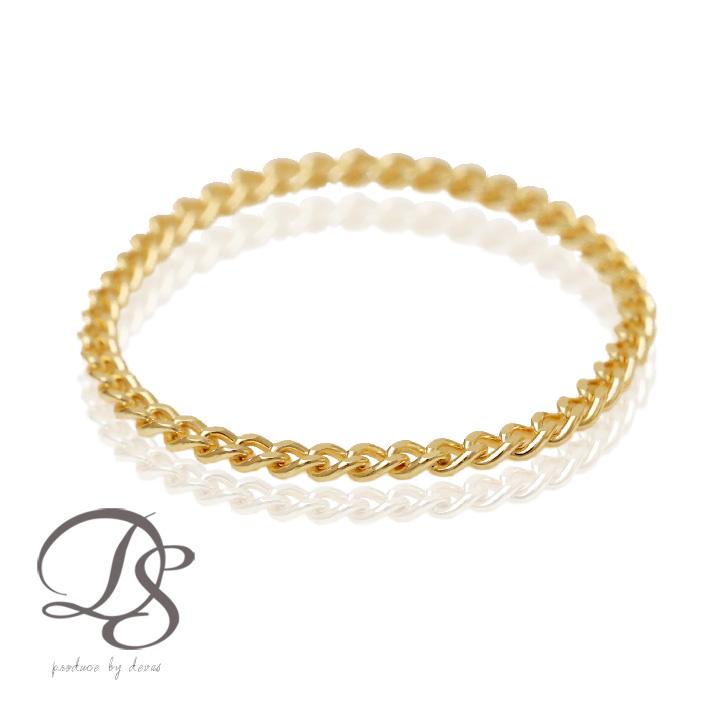 DEVAS 18金 リング k18 ピンキーリング k18リング チェーンリング 細