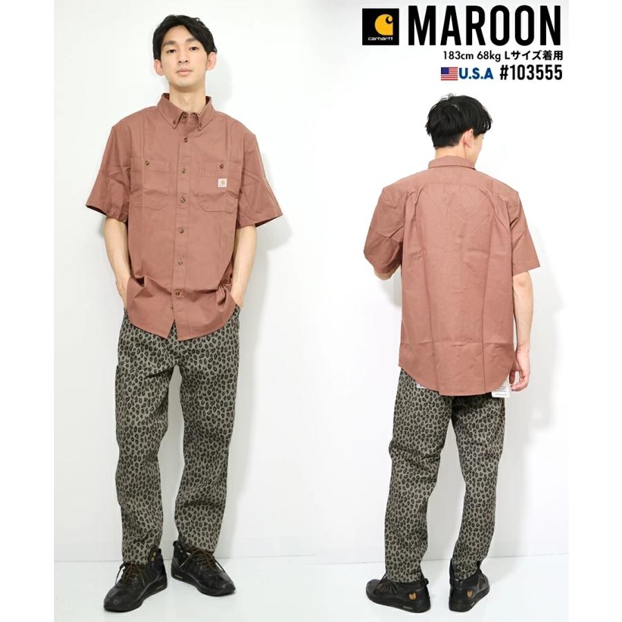 Carhartt（カーハート） ワークシャツ メンズ 半袖 ボタンダウン ロゴ