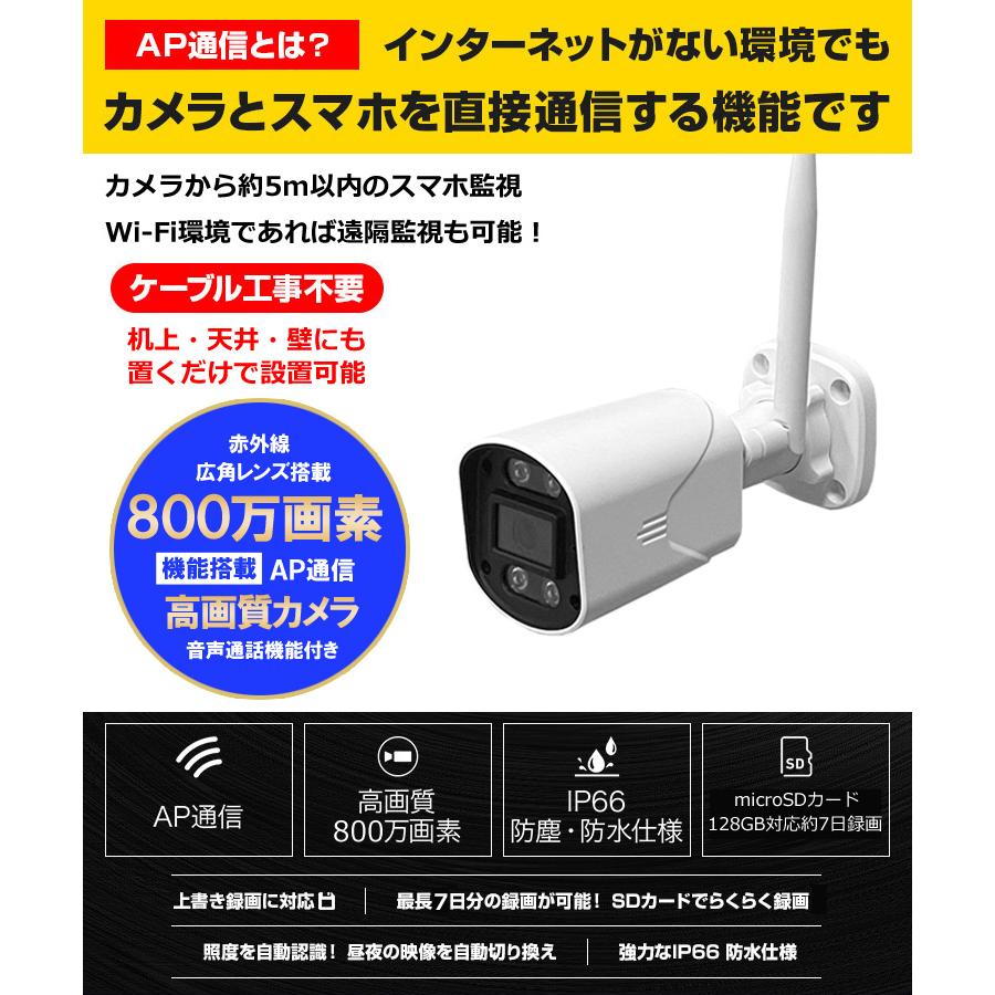 防犯カメラ 屋外 家庭用 小型カメラ 監視カメラ wifi 工事不要 SD