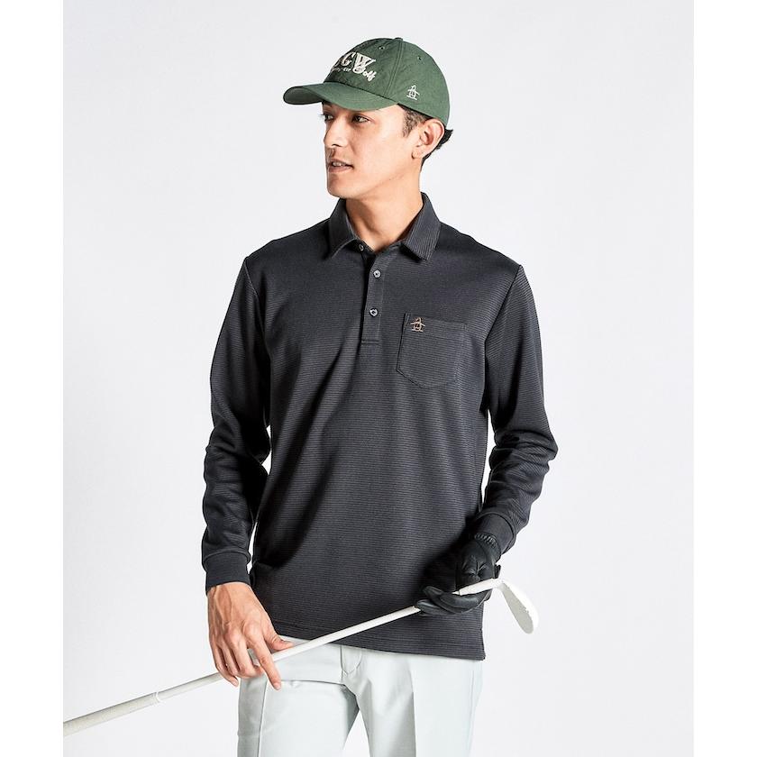 Munsingwear（マンシングウェア） 公式 細線ボーダー 長袖ポロシャツ