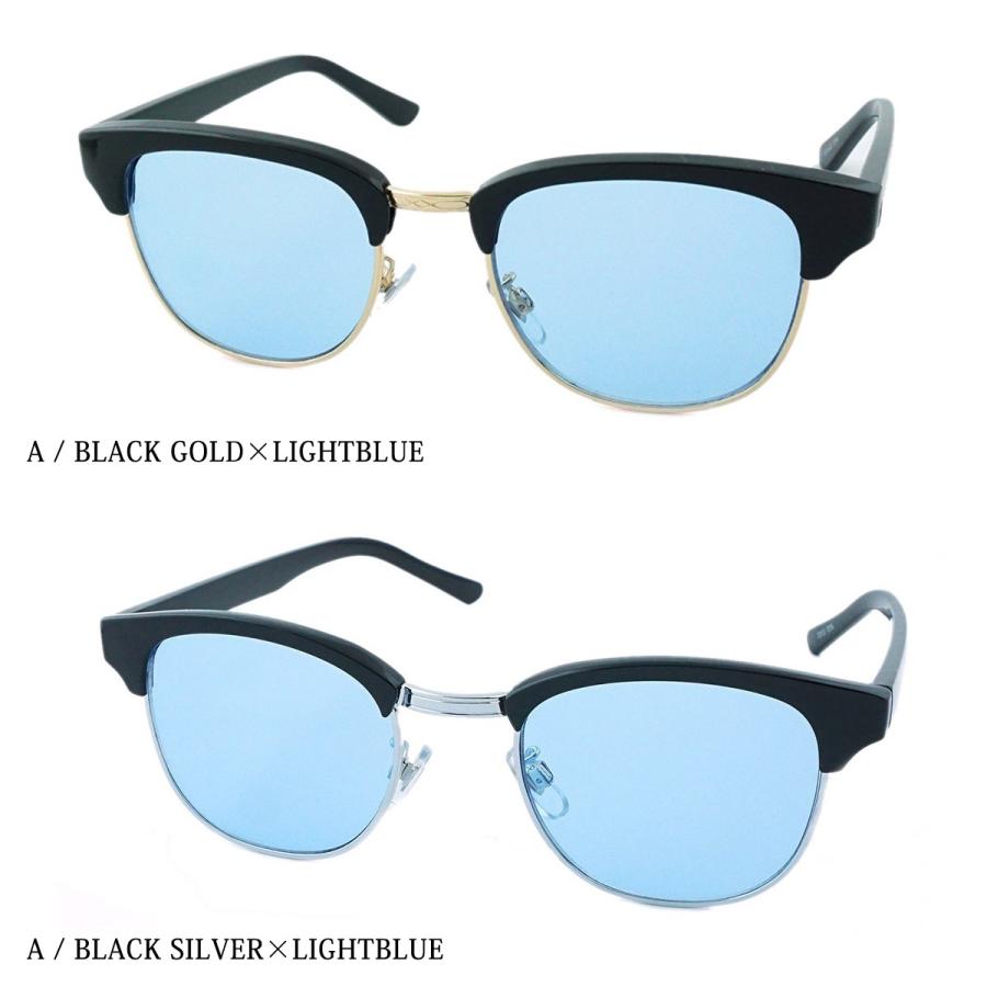 サングラス メンズ ブランド スポーツ ブルー クリア カラー レンズ UV