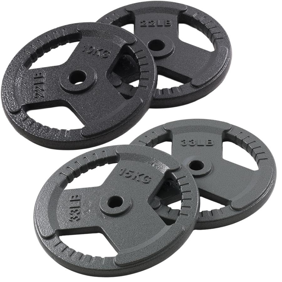 ダンベルプレート 10kg 15kg 2個セット ダンベル プレート 3穴 重り 重