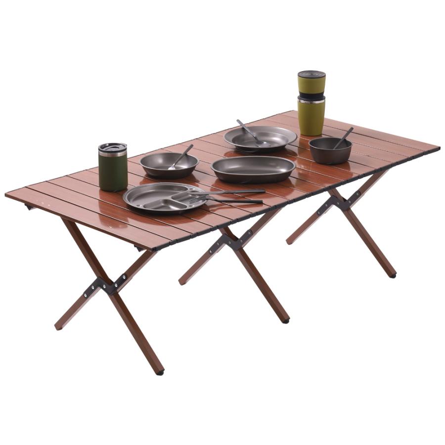 アウトドアテーブル 折りたたみ 木目 120cm 軽量 1〜4人用 120×45