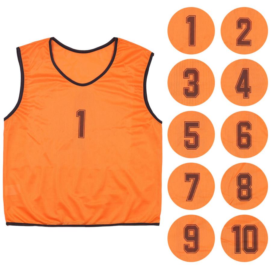 ビブス 10枚セット 番号入り 大人用 Lサイズ 1番〜10番 ゼッケン