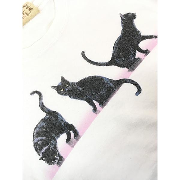 レディース 古着 THE MOUNTAIN 黒猫 ねこちゃん アニマル デザイン