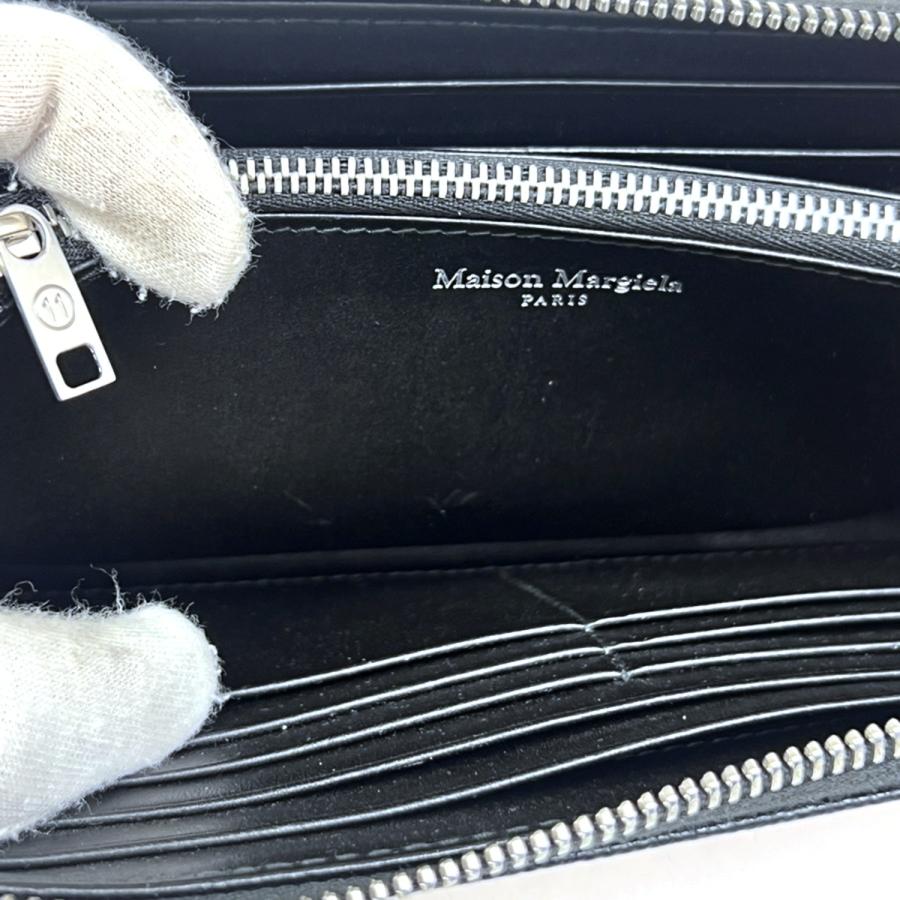 MAISON MARGIELA マルジェラ 長財布 ジッパー 財布 ブラック レザー