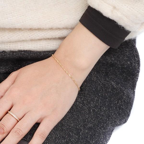 ブレスレット 18金 K18 ゴールド しっかり 1.5mm幅 スクリューチェーン