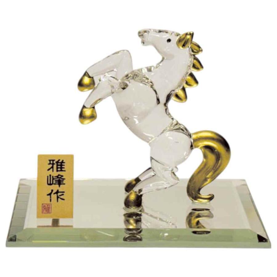 干支 午 置物 馬 うま 2026年/ ビードロ金彩 福跳ね午 /粗品 販促 景品