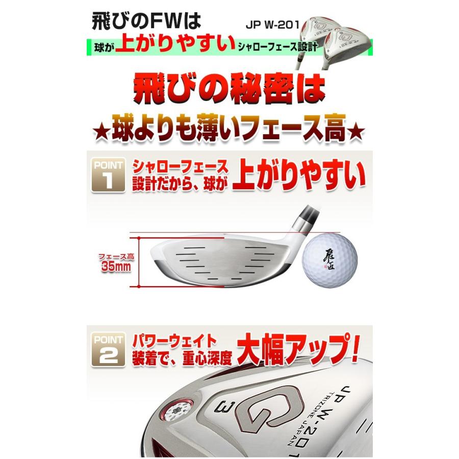 ゴルフ クラブ 3本セット フェアウェイウッド 3w 5w JP W-201 FW 標準