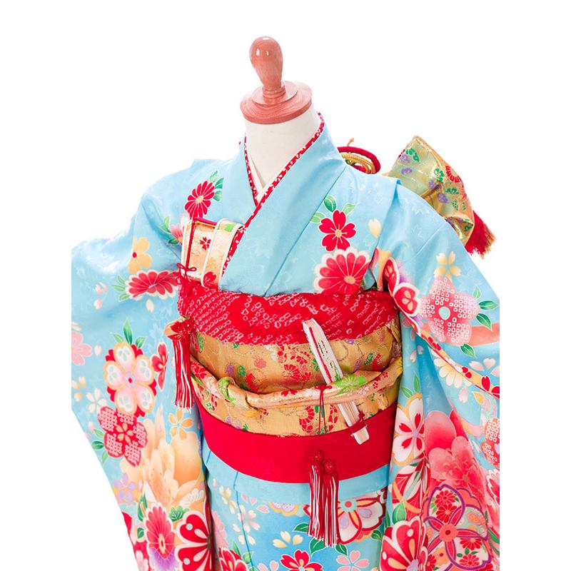 e-7-910 ブランド 花うさぎ 水色-桜 七五三 7歳女の子 7歳 着物 女の子