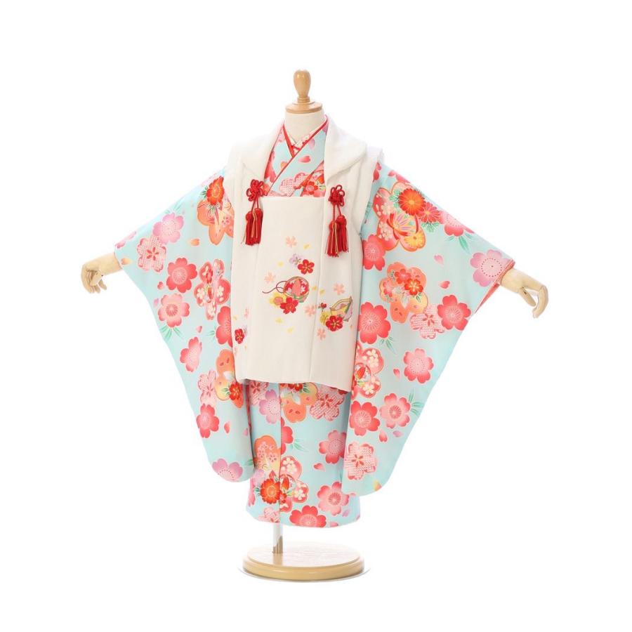 大きめ3歳被布セット 桜柄の七五三着物3歳 女の子(被布)フルセット