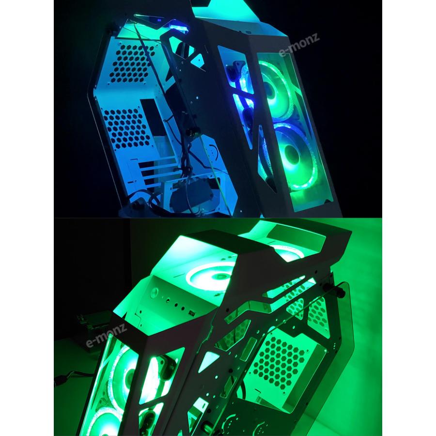 PCケース 【 白鷺城 】 白 RGBファン4基 水冷対応 ゲーミング MicroATX