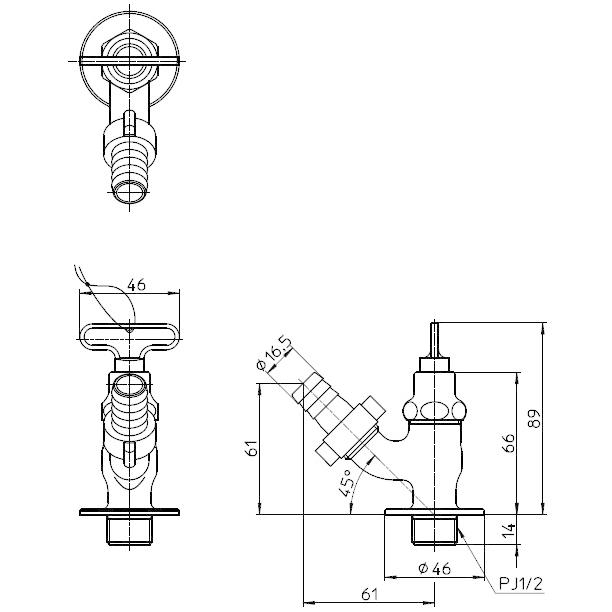 三栄水栓 SANEI Y86J-13 共用散水栓 蛇口 : 施主のミカタ Yahoo!店