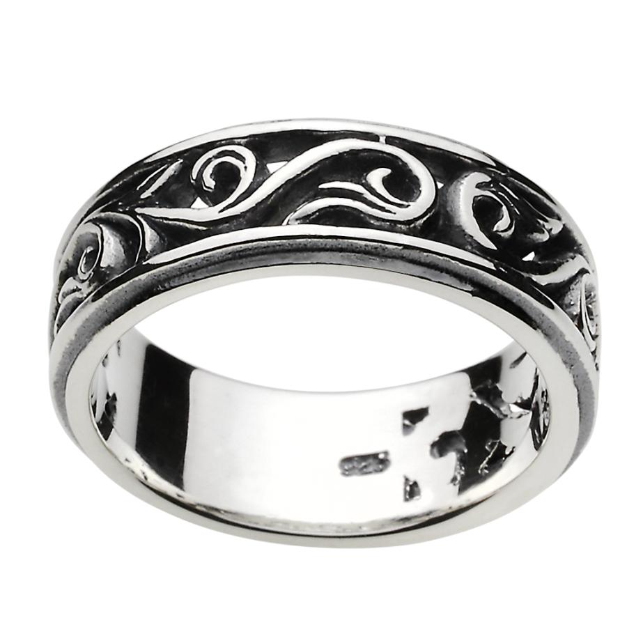 シルバーリング 指輪 メンズ アラベスク 唐草 透かし シルバー925