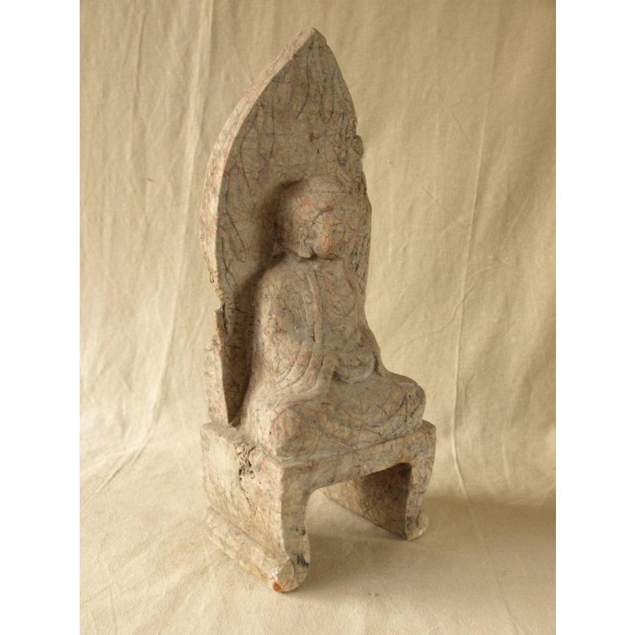 レア珍品 貴重 隋 唐時代 大日如来石仏42.5cm 仏教仏像 中国古美術