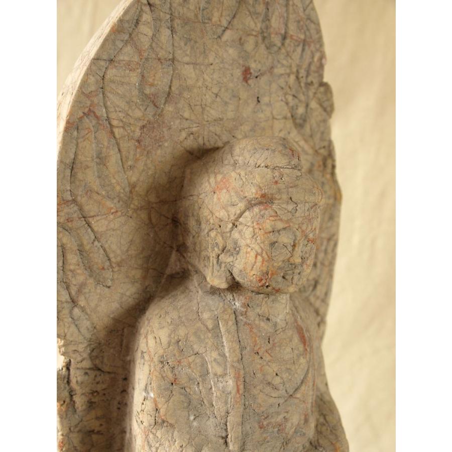 レア珍品 貴重 隋 唐時代 大日如来石仏42.5cm 仏教仏像 中国古美術