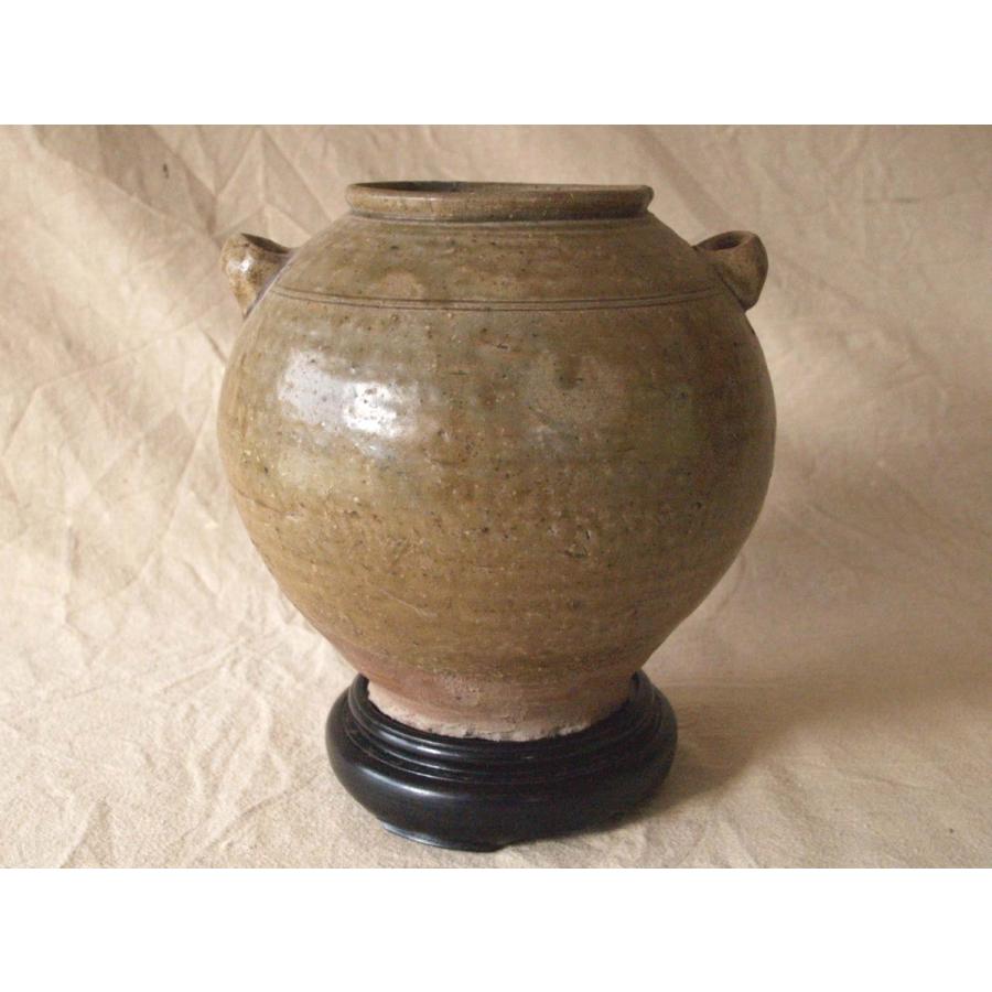 貴重 古越磁 晋代越州窯青磁二耳壺16.5cm 罐 中国古美術 古玩 骨董