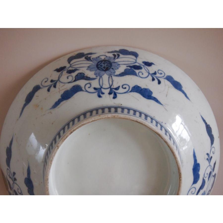 江戸時代 鍋島焼 染付松竹梅図大皿 29cm 空白の美 吉祥 縁起物 有田