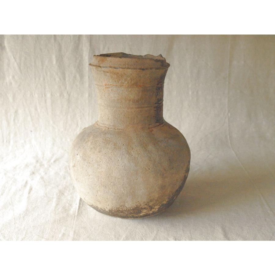 古墳時代 櫛歯波状紋 長頸壺30cm 焼締瓶 三国時代（新羅）5〜6世紀