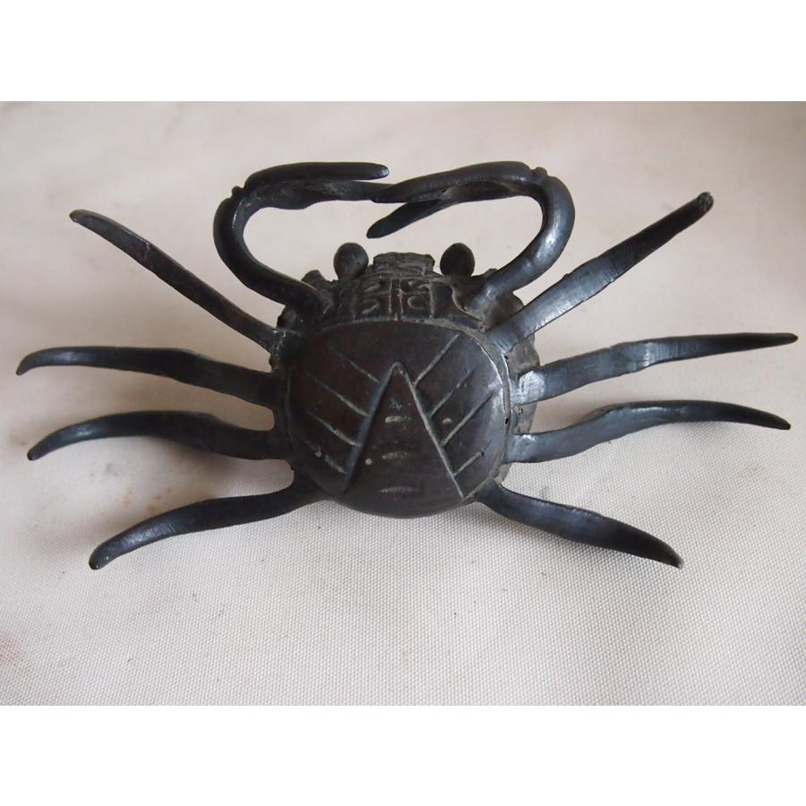 江戸時代 赤銅製蟹蓋置14.5cm 茶道 華道 盆栽 添配 吉祥 縁起物 古