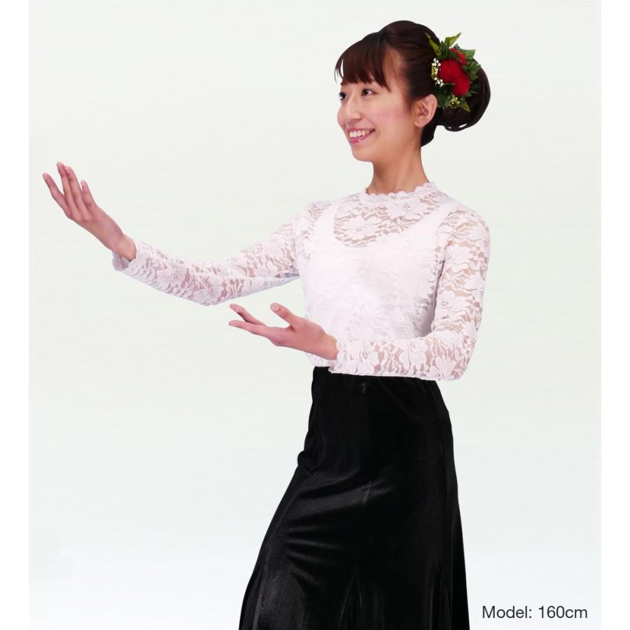 フラダンス フリル総レース ブラウス ホワイト LL 2344wLL : emika
