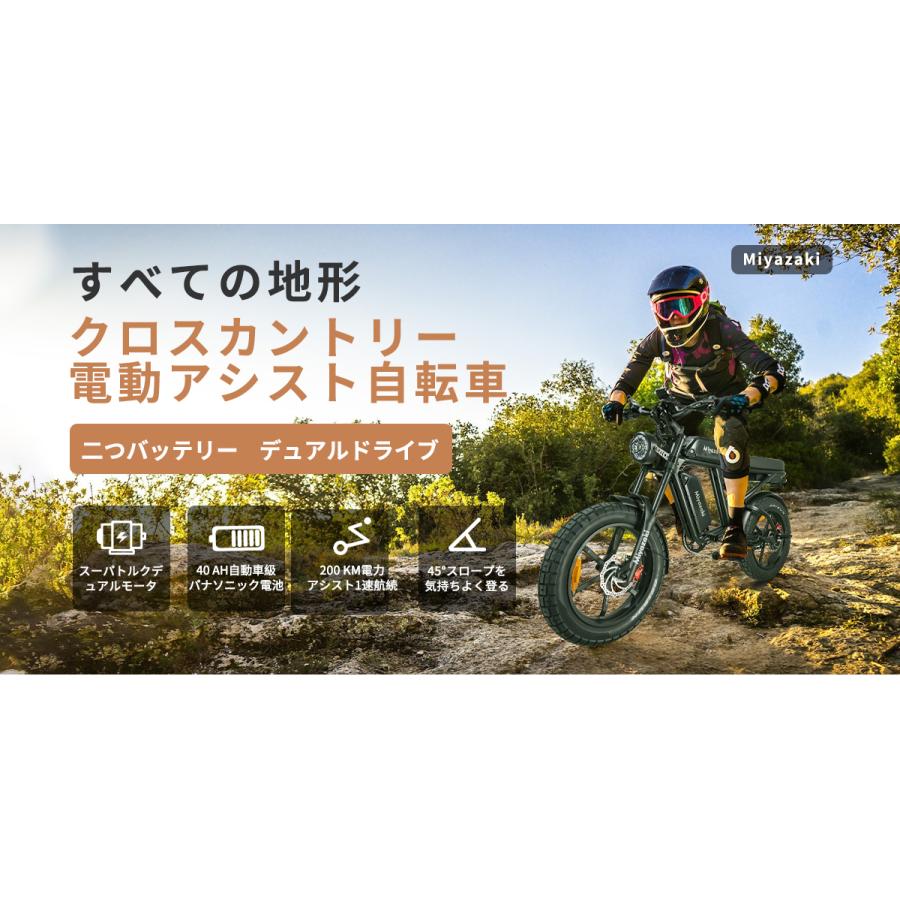 送料無料 E-bike Miyazaki S63 ファットバイク 電動アシスト自転車