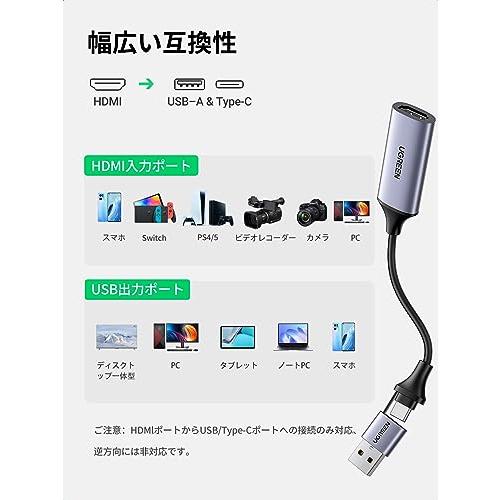 UGREEN HDMI キャプチャーボード Switch対応 ビデオキャプチャカード