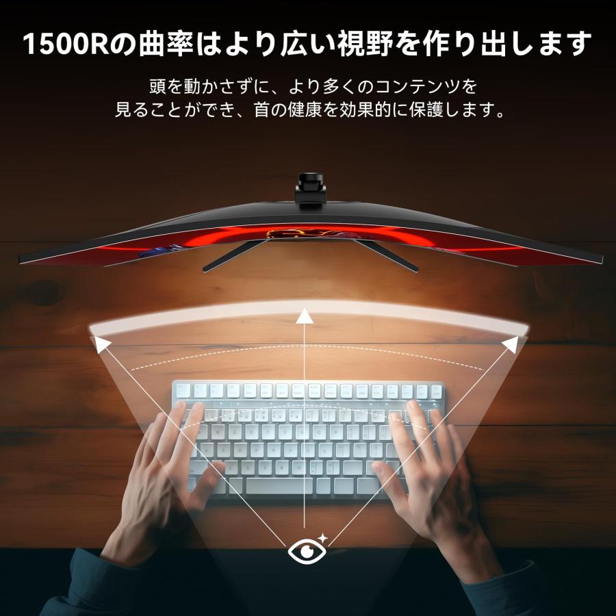 Minifire 34インチ最大165Hzゲーミングモニター 1500R曲面 ウルトラ