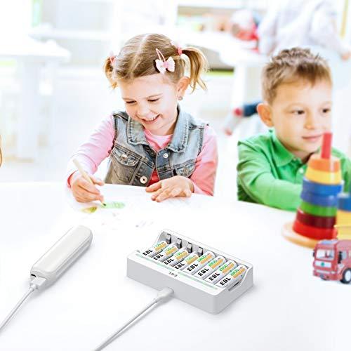 EBL 単3形充電池充電器セット 8スロット充電器+単3電池（2800mAh*8