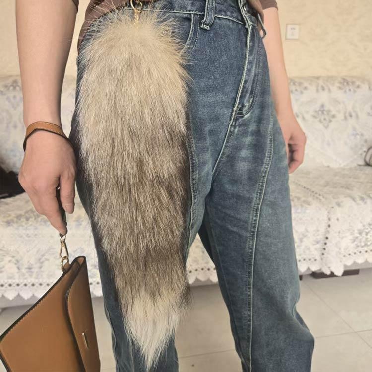尻尾 キーホルダー しっぽ フェイクファー 狐のしっぽ 長さ30cm/40cm