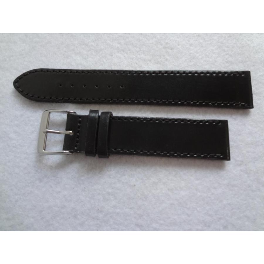 シェル・コードバン 19mm 腕時計ベルト バンド 黒 ブラック Shell