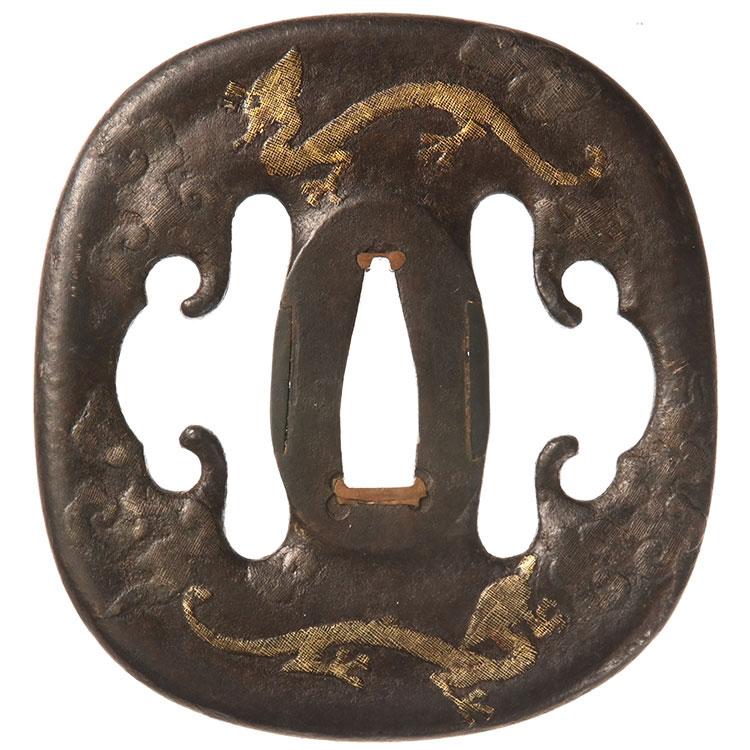 鍔・鐔 後代甚吾 雲龍図鍔/鐔【保存刀装具】刀装具 日本刀 刀剣 : 永楽