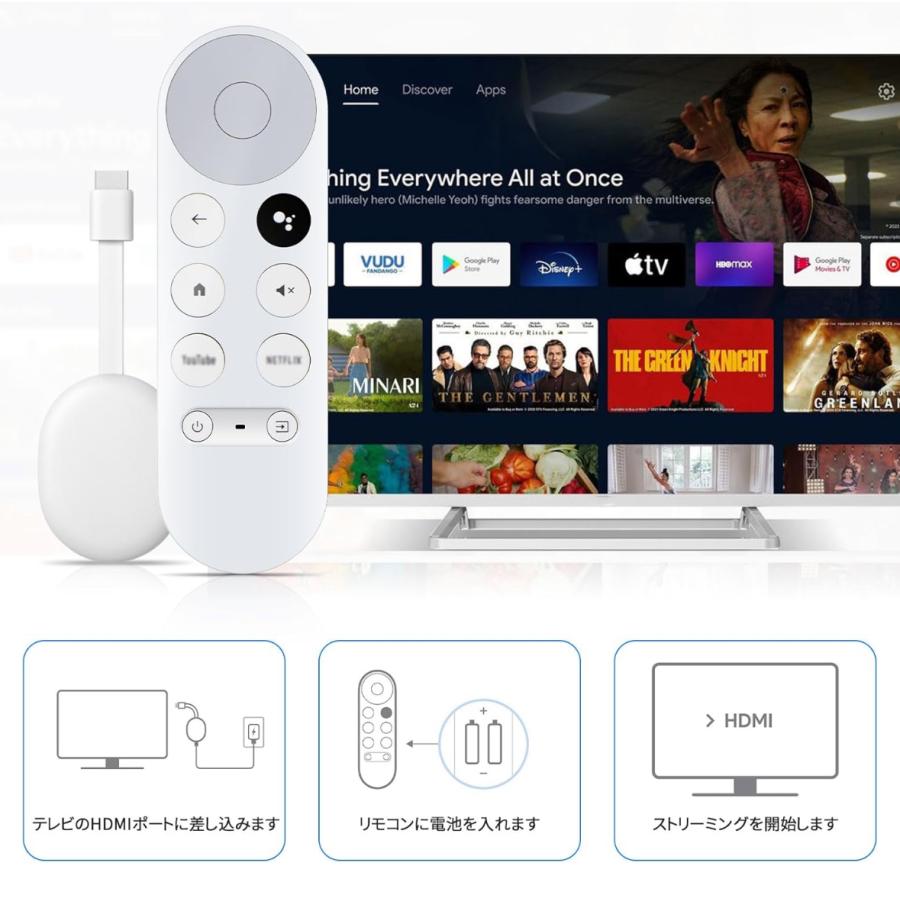 2025年最新 Google Chromecast 4K 対応 アップグレード音声リモコン