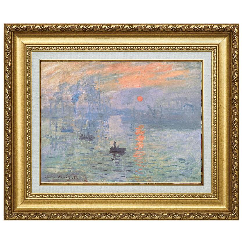 モネ 印象・日の出 6号 立体複製名画 額付き 壁掛け 有名画家