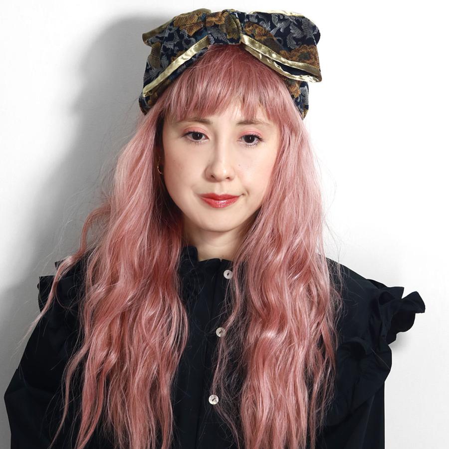 Barairo no Boushi かわいい カチューシャ 花柄 リボン 別珍