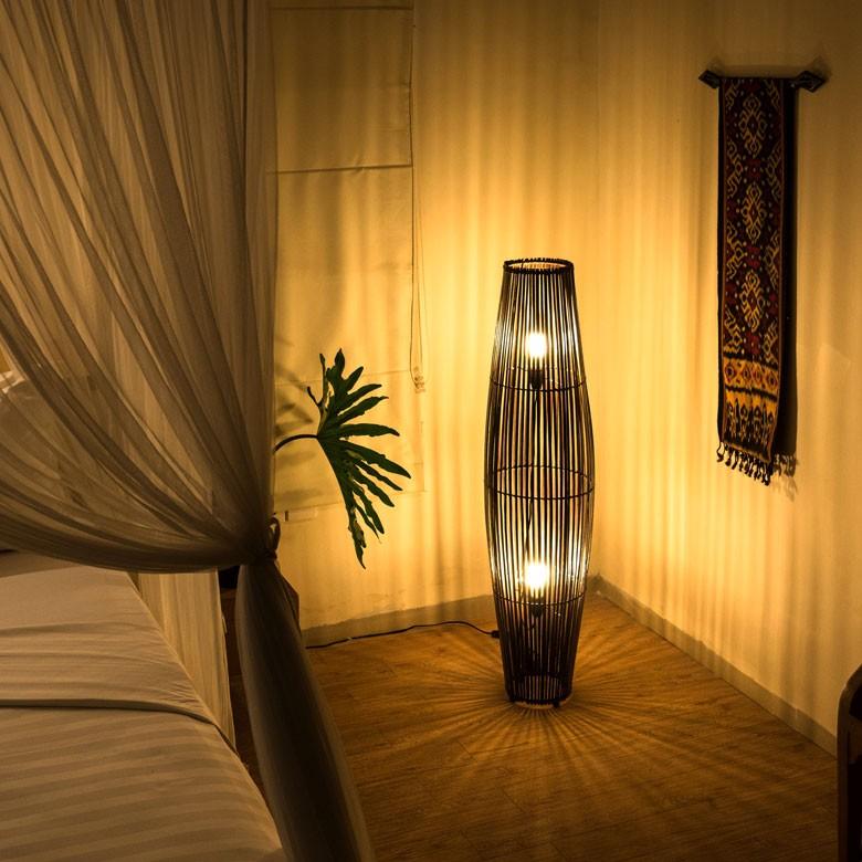 フロアライト 照明 スタンド 竹製 バンブー 高さ約120cm アジアン バリ