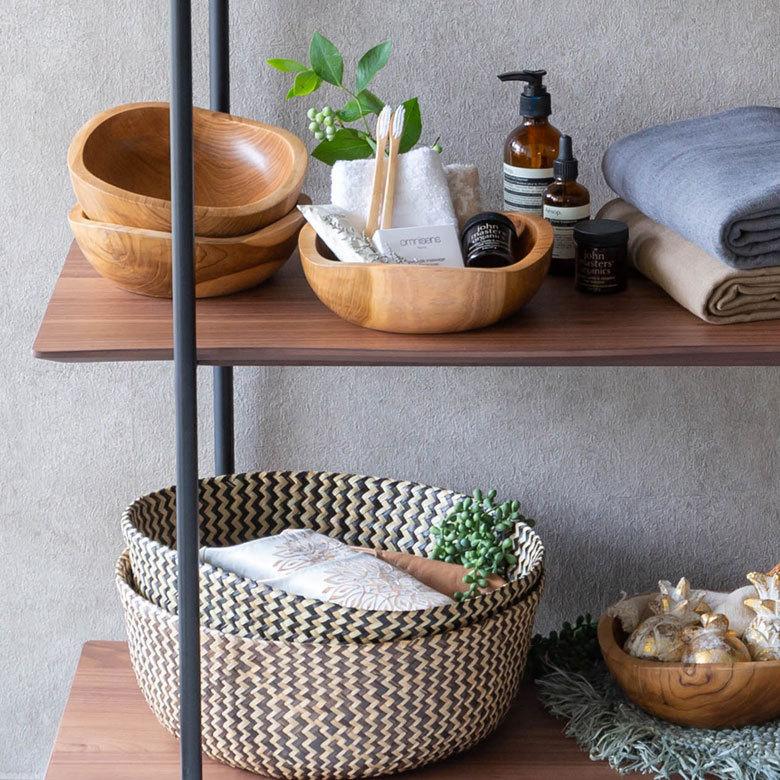 シェルフ 棚 4段 オープンシェルフ 天然木 スチール ナチュラル