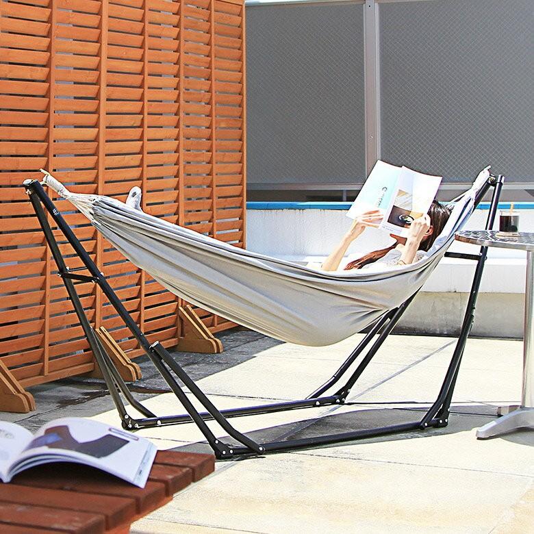 2WAY 自立式ポータブルハンモックチェア ハンモック 室内 チェアー