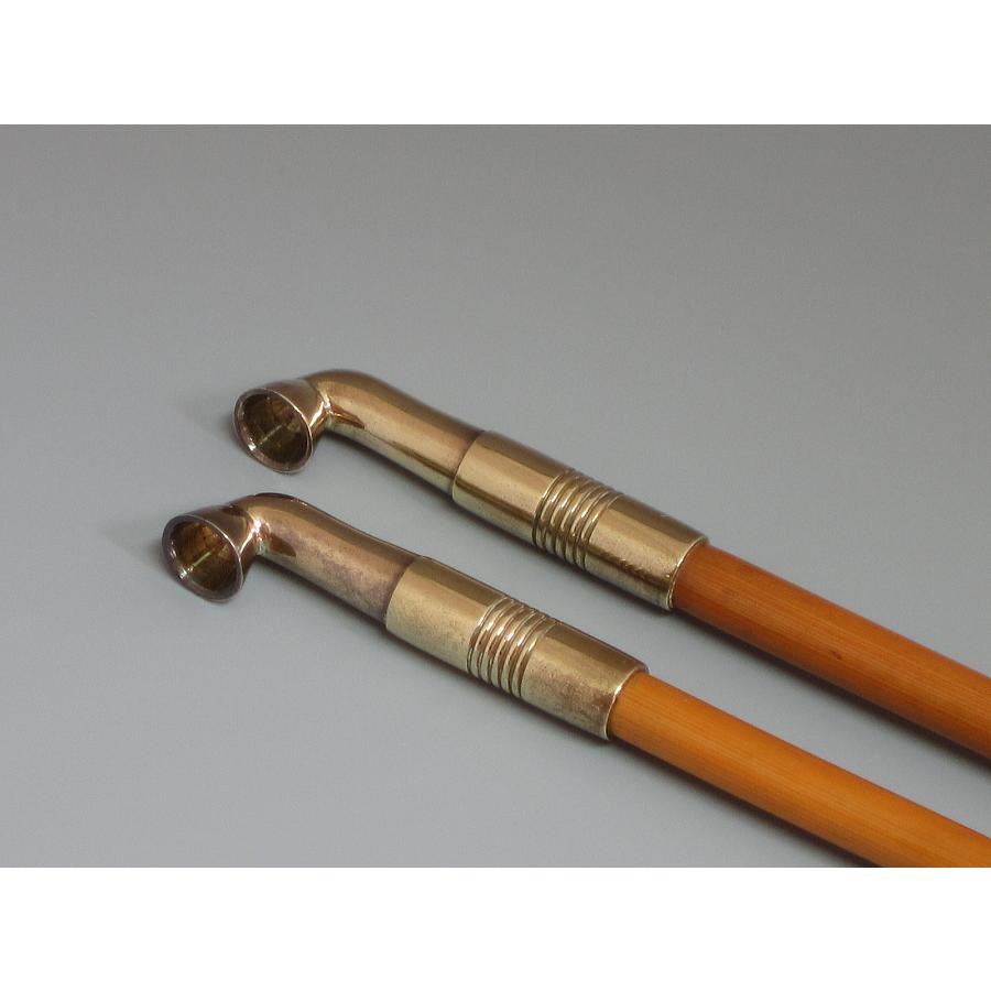 田中 野夫 木村清五郎作 純銀刻印 南鐐火煙管 一双 共箱 V 9237 田中