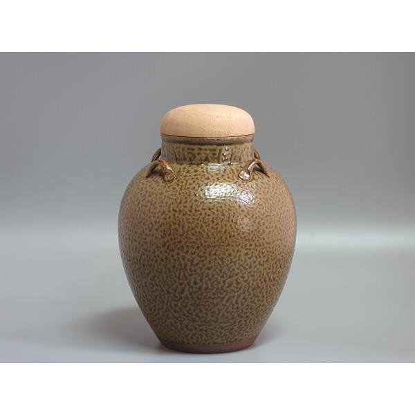 丹波焼四耳飾壺 尾中窯 市野克（二代市野信水）造 共箱 : 茶道具商 越