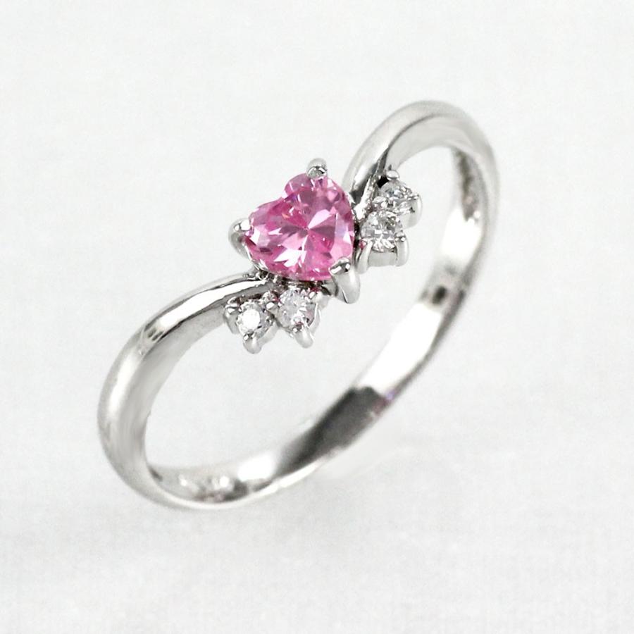 ピンクサファイア リング カラーストーン ハートシェイプ ハート