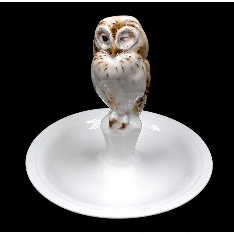 マイセン ガラス フクロウ セット 置物 サイン刻印 透明グラス Meissen