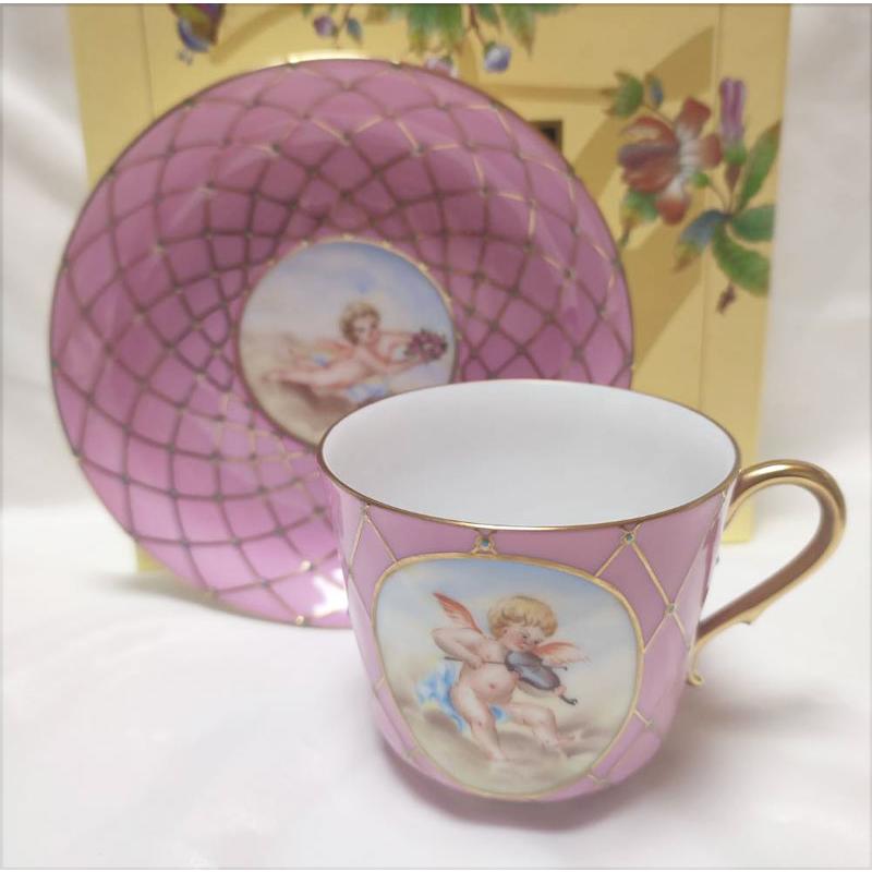 ヘレンド（HEREND） 天使バイオリン フンボルトピンクカップアンド