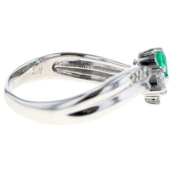 K14WG ホワイトゴールド リング エメラルド ホワイトサファイア