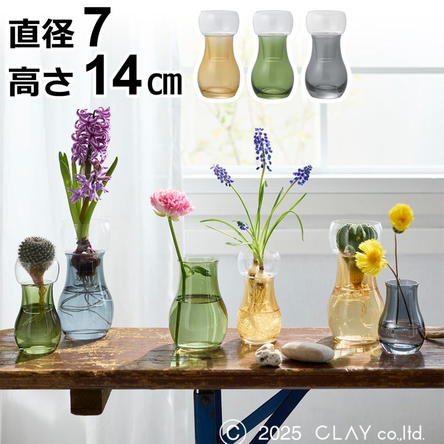 Clay（クレイ） ＼2/27-3/1はP10倍／ 水耕栽培 ガラス ベース ポット